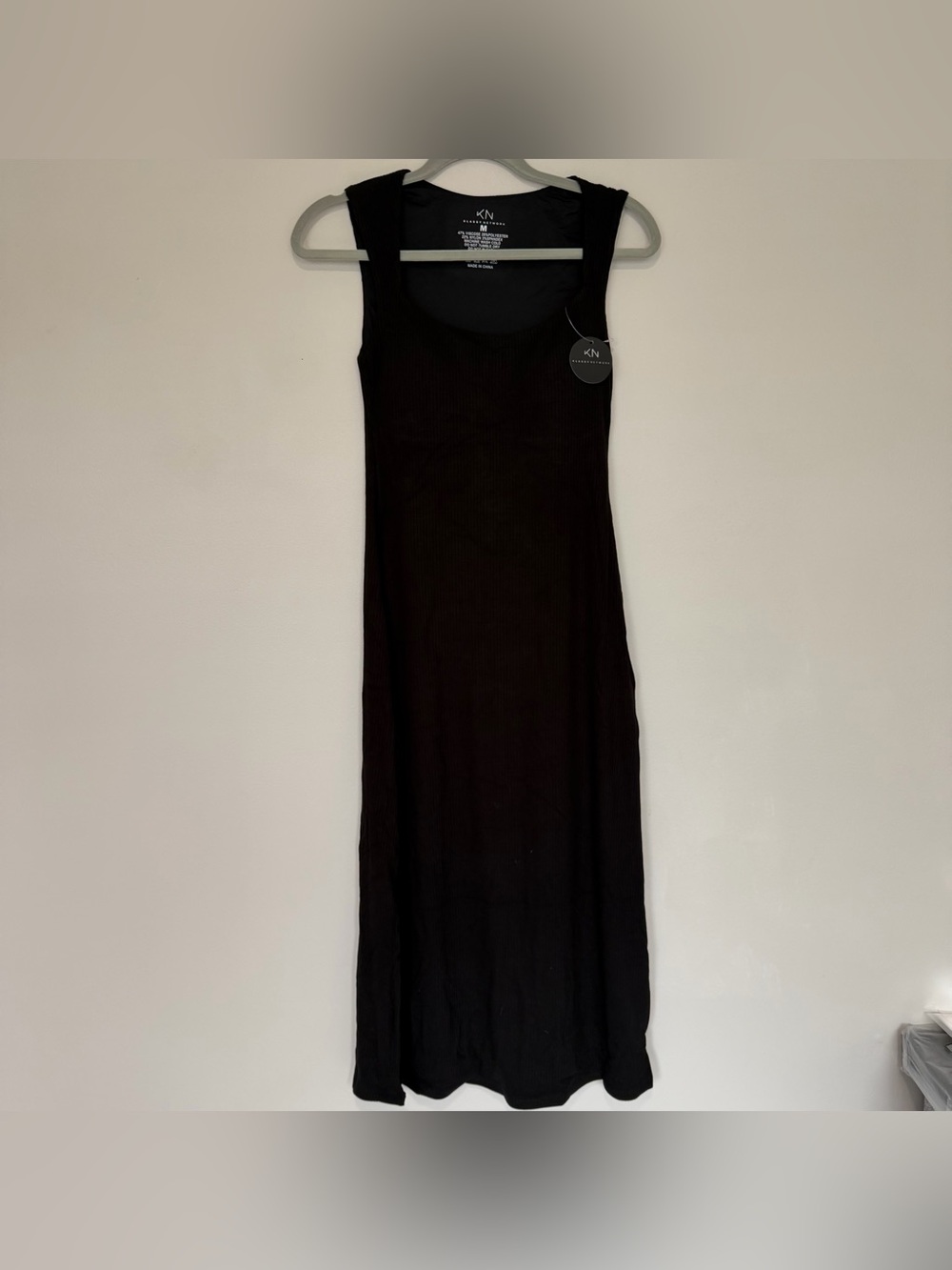 Klassy Network Ribbed Square Neck MIDI Dress - Picture 4 of 9